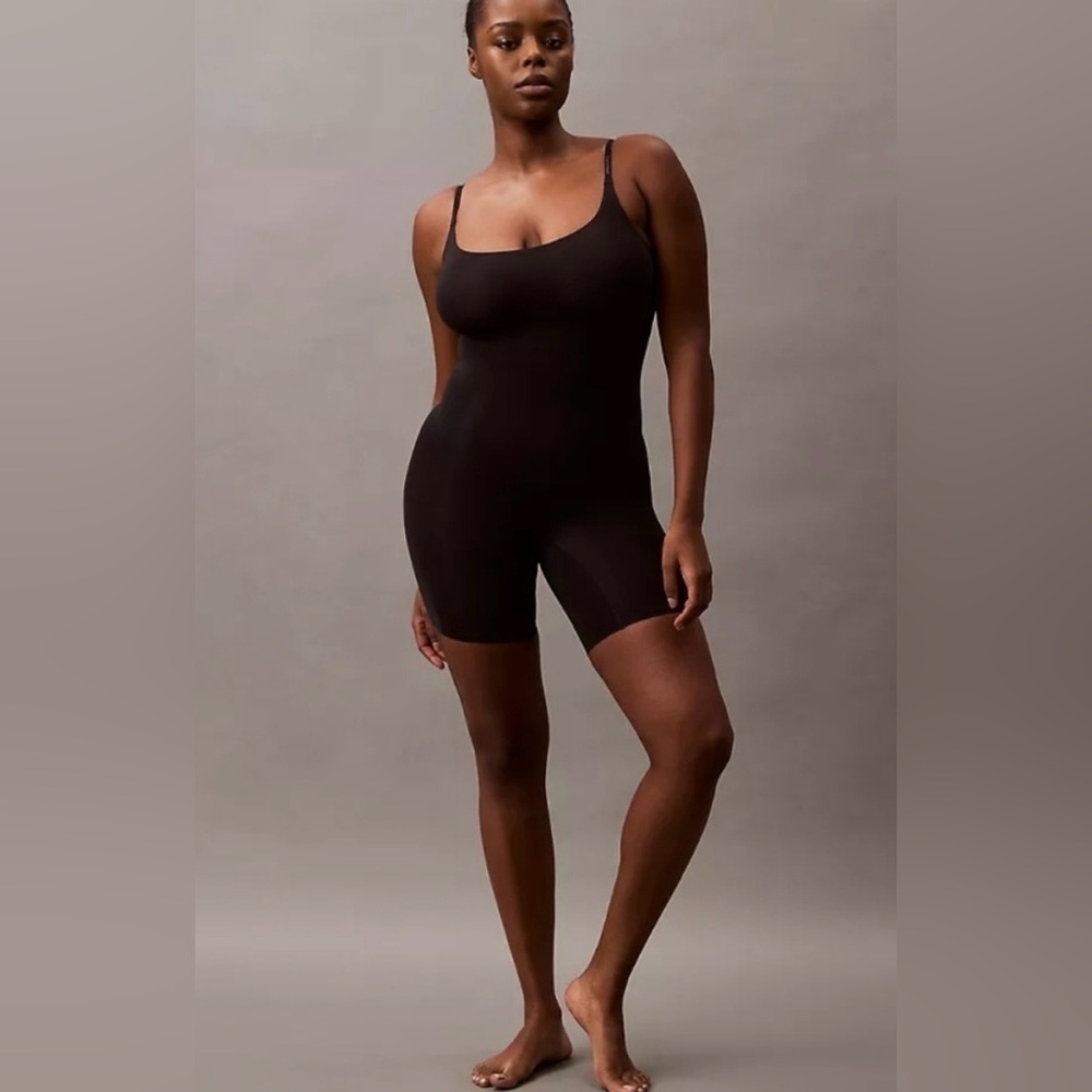 Calvin Klein Black Secure Sculpt Mid-Thigh Shaping Bodysuit